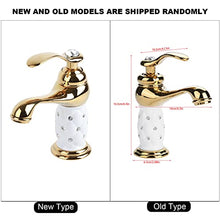 Rubinetto per Lavabo Monocomando Diamantato, Rubinetto in Ottone Massiccio per Lavabo, Rubinetto per Acqua Calda e Fredda per Cucina Domestica(D'oro)