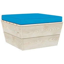 vidaXL Ottomana da Giardino su Pallet con Cuscino in Legno di Abete