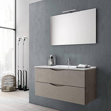 tft Mobile da Bagno Sospeso con Lavabo Specchio e Lampada a LED Marte Avana Effetto Pietra