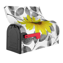 Copertura magnetica per cassetta postale con girasole e foglie, design unico, per giardino, cortile, dimensioni standard, 53 x 45 cm