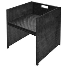 FAMIROSA Set da Pranzo da Giardino 9 pz con Cuscini in Polyrattan Nero -2522