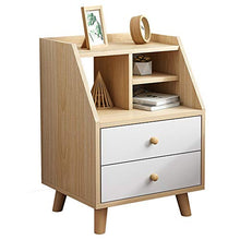 Comodino Lampada da Tavolo in Legno Comodino Fine Solid Comodino Modern Light Comodino con 2 cassetti per Soggiorno Camera da Letto (Color : A, Size : 40x34x63cm)