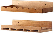 Portabottiglie e portabottiglie da Parete splendidamente, appesi in Legno Naturale, 18 Bottiglie e 15 Bicchieri