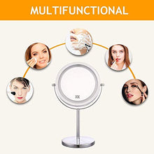 ZMIN Specchio per Il Trucco, 7Inch ingrandimento Specchio con Double Sided Luce 1X / 10X LED Specchio da rasatura Funzionamento a Batteria