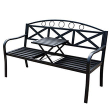 GaoF Panchine per Balcone all'aperto, panchine per terrazza con tavolini Regolabili, panchine per Il Tempo Libero in Metallo pressofuso, Adatte per Balcone/Veranda/Ponte (con Cuscini e Cuscini)