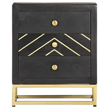 vidaXL Comodino Nero e Oro 40x30x50 cm in Legno Massello di Mango