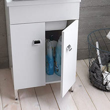Kiamami Valentina LAVATOIO LAVANDERIA 50X50 CM CON MOBILE BIANCO LUCIDO E ASSE INCLUSA