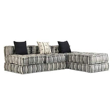 Tidyard Pouf Divano Letto Modulare a 3 Posti in Tessuto Patchwork,Divano in Tessuto,Divano Modulare,Divano con Penisola,Divano Angolare in Tessuto,Poltrona Letto in Tessuto