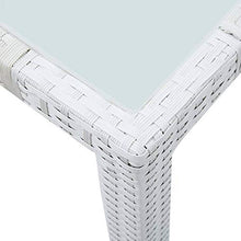 SKM Tavolo da Giardino Bianco 150x90x75 cm in Polyrattan