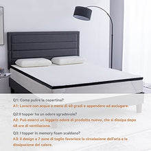 Amazon Basics - Coprimaterasso in memory foam con cinghie elastiche, spessore 4 cm, 160 x 200 cm