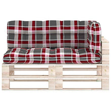 Buyounger Cuscini per Divano Pallet 3 pz Rosso Motivo a Quadri