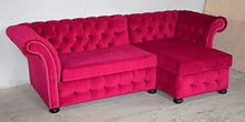 JVmoebel Design Chesterfield - Divano angolare in tessuto, colore: Rosa - Arredi Casa