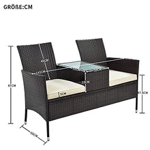 Moimhear Set di mobili da Giardino in polyrattan, con Tavolo da 2 posti, Design in Rattan (Marrone)