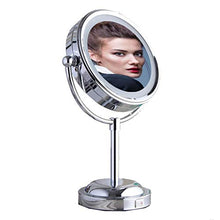 Specchio per Il Trucco, Specchi per Trucco da Barba Specchio per Trucco Illuminato a LED da Terra, Specchio per ingrandimento 3X con Luce, Specchio cosmetico da appoggio, Bifacciale
