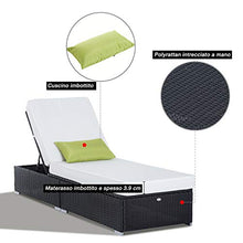 Outsunny Lettino Prendisole Sdraio di Lusso da Giardino PE Rattan e Alluminio Sedia Lounge