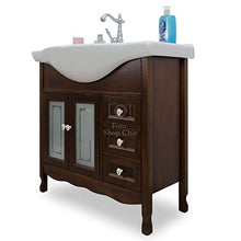 Shop Chic Arredo bagno 85 cm con cassetti e specchio con pensile, stile arte povera