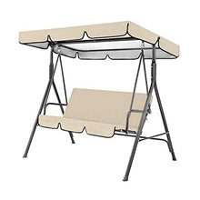 Altalena Sedia Impermeabile Top Copertura Giardino Amaca Tenda (Beige 2 Posti)