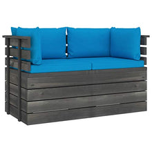 vidaXL Divano da Giardino 2 Posti su Pallet con Cuscini Massello Pino