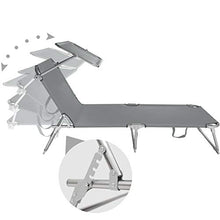TecTake Set 2X Lettino a Sdraio per Prendere Il Sole con L'ombrello Parasole 190cm Arredamento da Giardino Grigio