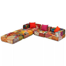 Festnight- Divano Letto Modulare/Poltrona Letto a 3 Posti in Tessuto Patchwork