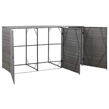 OUSEE Copribidone Triplo Spazzatura Antracite 229x78x120cm Polyrattan