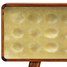 FAMIROSA Credenza in Massello di Sheesham con Stampa Dorata 90x30x77 cm