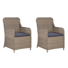 vidaXL Set da Bistro 3 pz con Cuscini Polyrattan Marrone Tavolo Sedie Esterni
