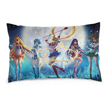 Uosliks Anime Girls Miniskirt Colorful Legs Arms Up Two Sides Rectangle Pillow Case