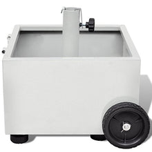 vidaXL Base Ombrellone per Fioriera Metallo Bianco con Ruote Supporto Parasole