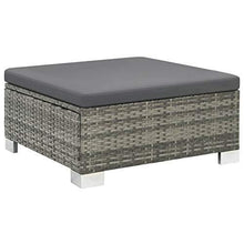 Festnight Set Divani da Giardino in Polyrattan, Set di Mobili da Giardino, Set Divano Esterno con Cuscini Grigio 10 pz - Arredi Casa