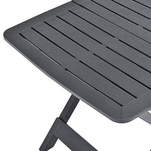 SKM Tavolo da Giardino Antracite 79x72x70 cm in Plastica