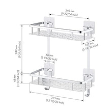 Umi. Essentials 2-Tier Bathroom Shelf No Drill Shower Caddy Organizer Aluminum Rectangle Wall Mount Anodized, A4028BDF