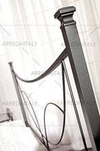 Letto Matrimoniale in Ferro Colore Nero Grafite con GIROLETTO PREDISPOSTO per Rete con Piedini 160 X 190 CM. Non Inclusa - Prodotto Made in Italy - ARR067