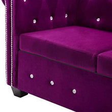 vidaXL Divano Chesterfield a 2 Posti Velluto Viola Sdraio Sofa Arreddo Salotto - Arredi Casa