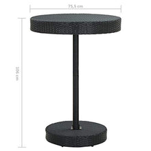 FAMIROSA Tavolo da Giardino Nero 75,5x106 cm in Polyrattan