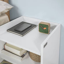 SoBuy Comodino Bianco, Comodino Letto con cassetto FBT66-W
