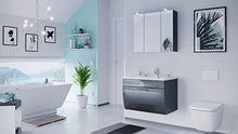Set di mobili da bagno Paloma in Antracite con frontale curvato a 3 pezzi