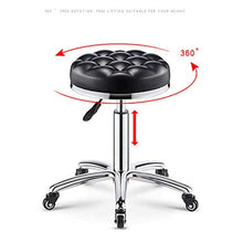 FIONAT Sgabelli da Bar Sgabello Girevole in Ecopelle, Sgabelli Rotondi Rotondi con Struttura Cromata, Girevole A 360 Gradi con 5 Ruote per Sgabello da Cucina-Rosso_Brown