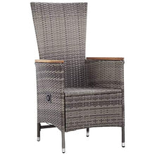 FAMIROSA Set Divani da Giardino 3 pz con Cuscini in Polyrattan Grigio-9364
