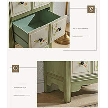 WH-IOE Cassettiera Rustico Style 4 cassetti Accent Petto Alto Bagagli unità Verde Mobili da Camera da Letto (Color : Green, Size : 48x35x101CM)