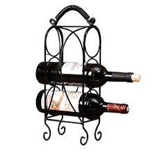 PZW Scaffale da Vino in Metallo Semplice e Creativo con 3 Ripiani da Appoggio Nero per Ripiani e Ripiani