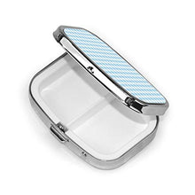 Scatola quadrata per pillole medicinali a quadretti blu pallido moda organizzatore pillole da viaggio dispenser per vitamine integratori
