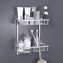 Umi. Essentials 2-Tier Bathroom Shelf No Drill Shower Caddy Organizer Aluminum Rectangle Wall Mount Anodized, A4028BDF