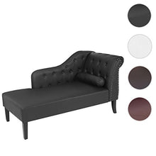 Mendler Divano angolare recamiere Classico Stile Vittoriano Chesterfield Ecopelle 76x156x89cm Nero