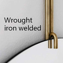specchio per il trucco a parete, specchio moderno e minimalista in stile nordico, rotondo, staffa dorata - 60 cm di diametro, sospensione a parete, materiale in ferro metallico, vanità, camera da