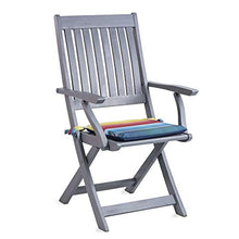 Celina Digby® Set di 2 cuscini impermeabili da giardino con comoda imbottitura in schiuma per esterni o veranda, dimensioni 42 x 42 cm, 40,6 x 40,6 cm (Pixel Stripes Rainbow)