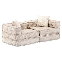 vidaXL Divano Letto Modulare a 2 Posti Comodo Ampio Robusto Resistente Durevole Solido Arredo Camera Mobile Imbottito Decorativo Beige in Tessuto