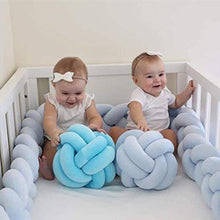 Zongha paracolpi Lettino paracolpi Culla Cuscino di Sicurezza Cuscini per divani Cuscino a Nodo Cuscino a Tre Fili Cuscino Decorativo per Divano 3m,Blue