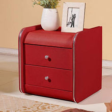 ZhuFengshop Comodino Comodino Comodino in Pelle con Comodino E Cassettiera Comodino Side Table (Color : Red)