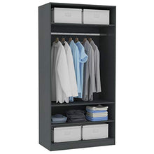 FAMIROSA Armadio Grigio 100x50x200 cm in Truciolato